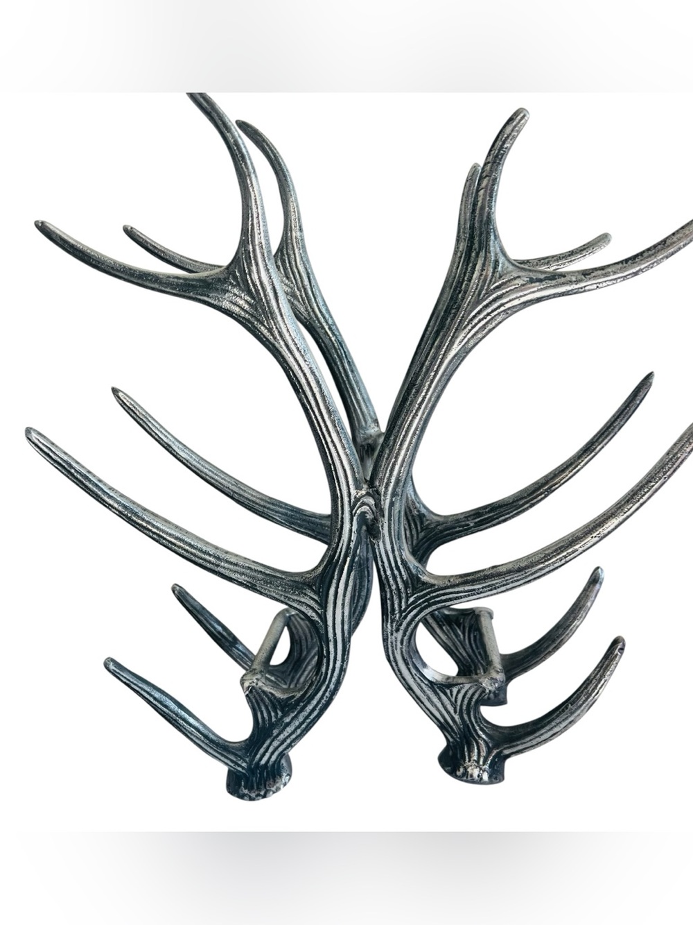 ASPEN Pewter Aluminum ANTLER STAG - 6 Bottle Wine Rack